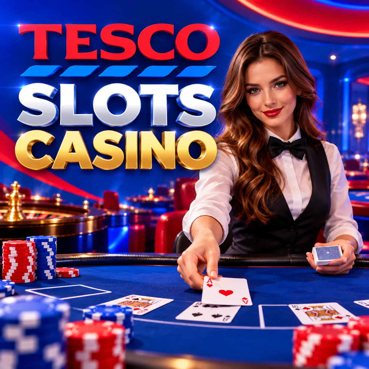 Live dealer table at Tesco Slots Casino with a roulette wheel in play
